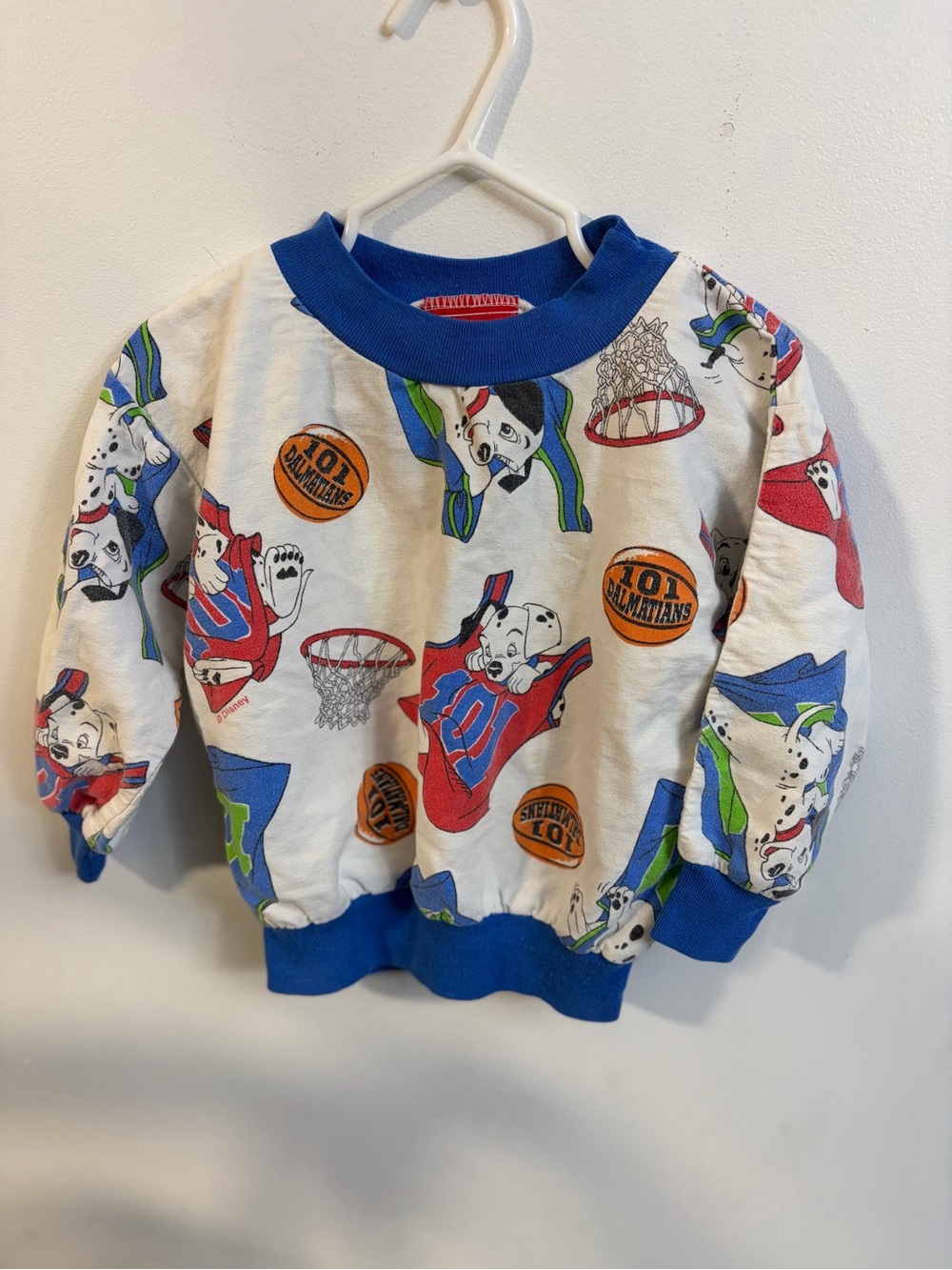 Vintage 90s 101 Dalmatians Blue-Trim Kids Sweatshirt unisex 18-24 months